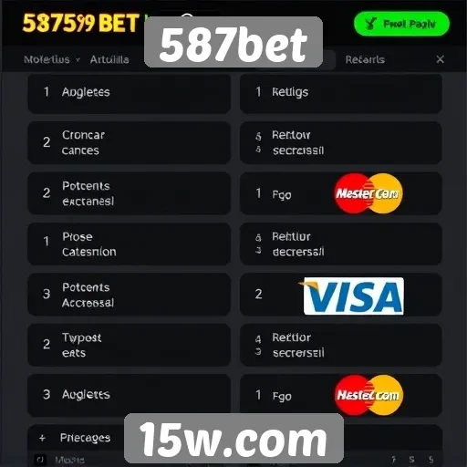 Métodos de pagamento disponíveis no site 587bet